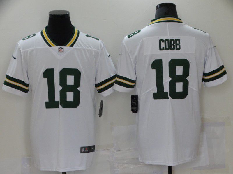 Men Green Bay Packers #18 Cobb White Vapor Untouchable Limited Player 2021 Nike NFL Jersey